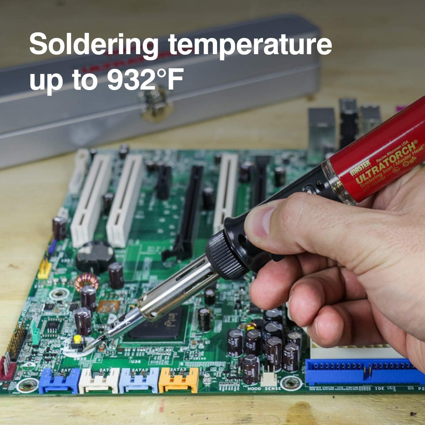 Master Appliance Ultratorch UT-100SiK Butane Powered Cordless Soldering Iron, Flameless Heat Tool for Wire Connectors and Pinpoint Butane Torch, 3 in 1 Tool with Metal Case - USA Company