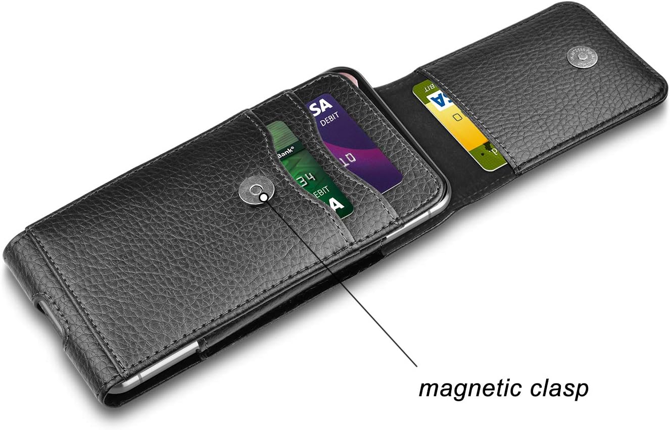 Phone Holster for Samsung Galaxy S25 S24 S23 S22 S21 S20 FE S10 S9 A51 A52 A53 Note 20 Note 10 Plus LG Stylo 5 PU Leather Case Pouch Belt5 Phone Holder with Belt Clip,Black