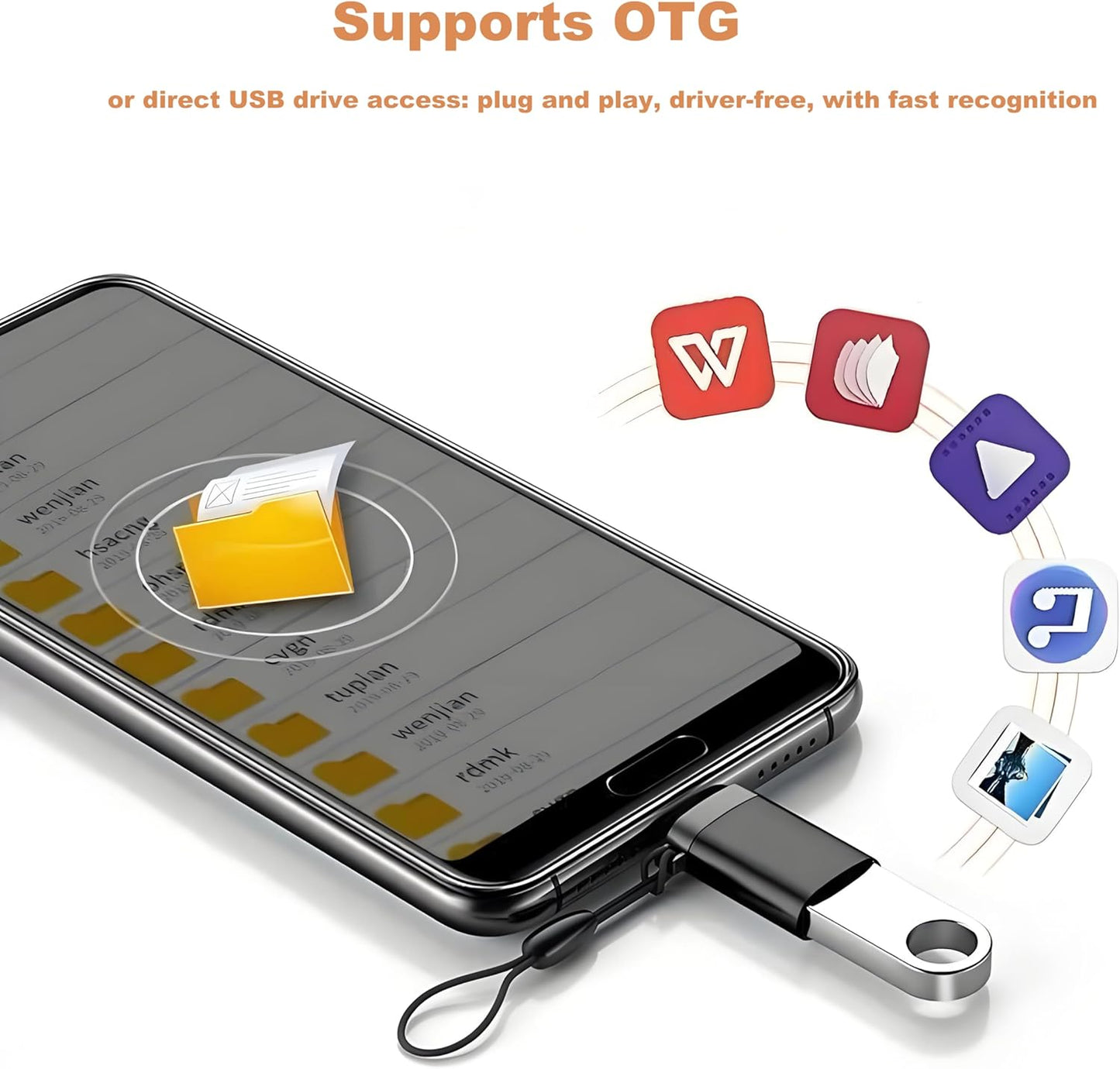 USB to USB C Adapter,USB-C Male to USB3.0 Female Adapter Thunderbolt 3 OTG Converter,Compatible with MacBook Pro,MacBook,iPad/Samsung Galaxy S20-S23 / Dell XPS,and More USB Devices Rope Black