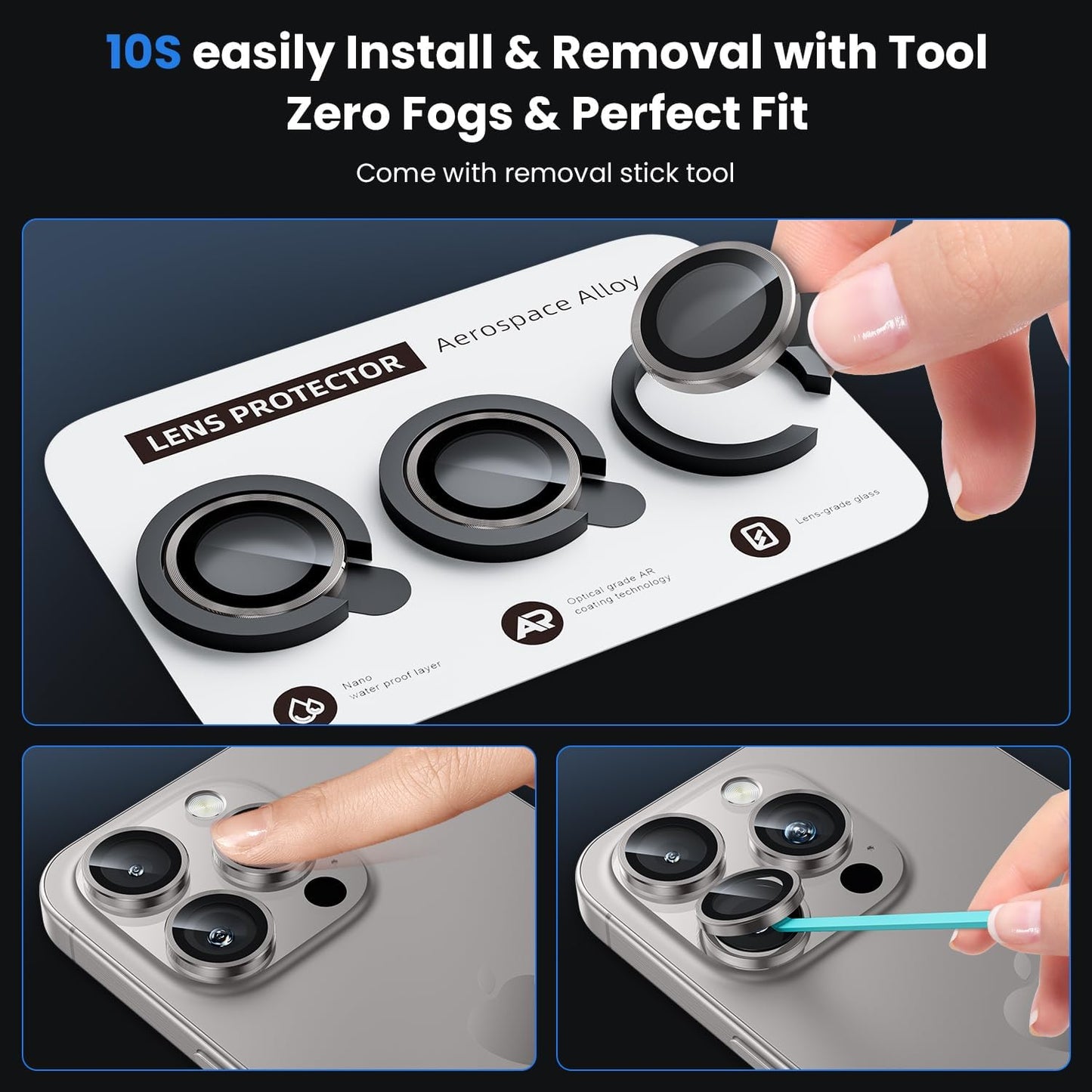 WSKEN for iPhone 16 Pro/iPhone 16 Pro Max Camera Lens Protector - [Original Shooting Model] Shatterproof Ultra HD Tempered Metal Glass Camera Screen Protector Cover Film Accessories