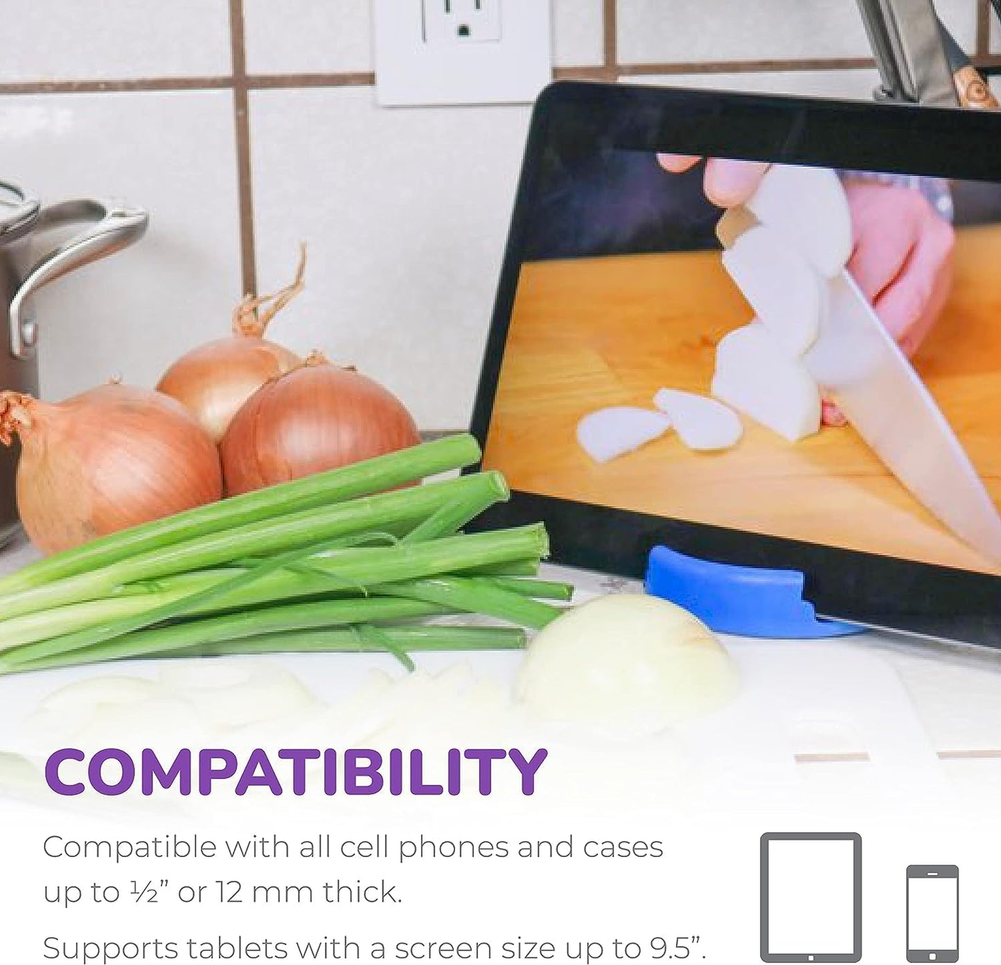 GoDonut – Phone Stand Original – Cell Phone Holder + Tablet Stand Desk Organizer – Compatible with Tablet, iPhone 16 15 14 Pro Max, Android & Most Smartphones - Red