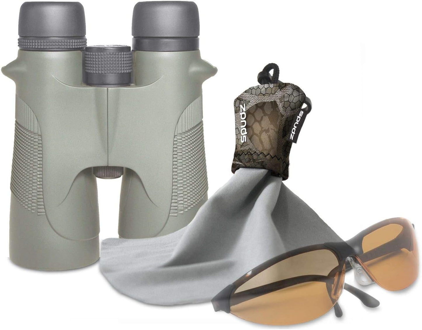 SPUDZ Classic Microfiber Lens Cleaner – Clip-On Pouch, Washable – for Binoculars, Scopes, Glasses, Screens | Alpine Mountain Camo, 6 x 6 Inch