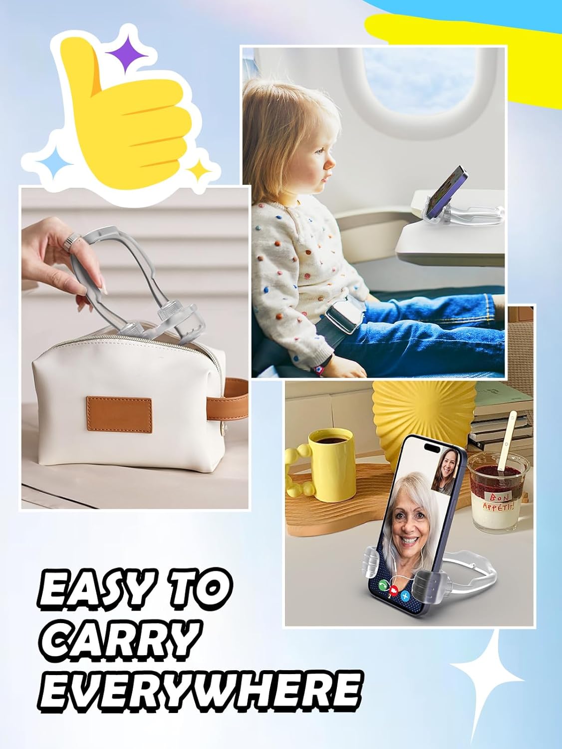 Cell Phone Stand Thumbs Up Lazy Phone Stand - Phone Holder 2025 College Graduation Gifts for Her Him Cellphone iPhone Stand for Desk Birthday Gifts for Teens Girls Boys Adults Women Men Wife