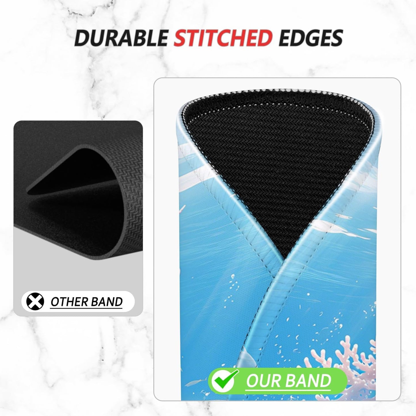 ITNRSIIET Mouse Pad Non-Slip Rubber Base Smooth Surface Stitched Edges Waterproof Durable Compatible with All Mice for Office & Gaming, Desk Accessory, Diameter 8.7 inch, Ocean