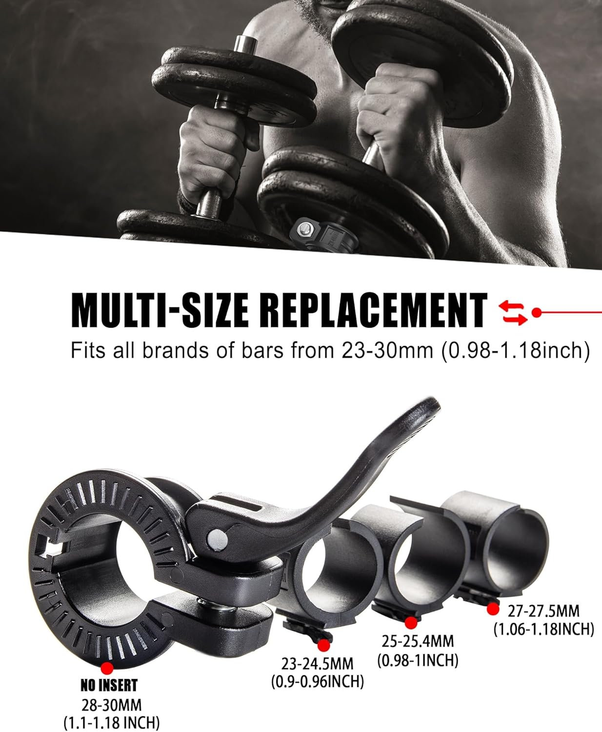 Mini Barbell Clips 1 inch I Multi-Size Adjustable Barbell Collar I 1 inch Barbell ClampsIQuick Release Weight Clips Pair of Locking for Dumbbell Bar