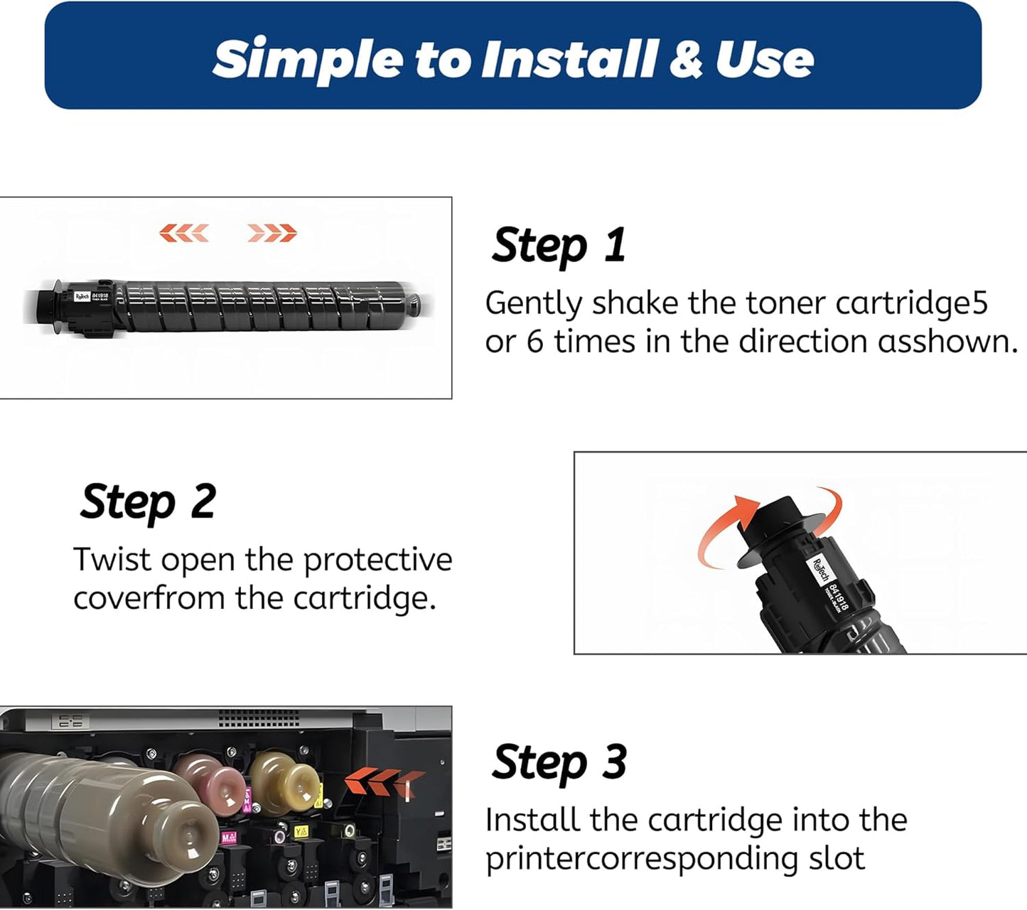 MP C2003 C2503 Toner Cartridge Black Cyan Magenta Yellow - Replacement for Ricoh C2003 C2503 841918 841921 841920 841919 High Yield for Lanier Savin MP C2503 C2003 C2004 C2504 Printer,4 Pack