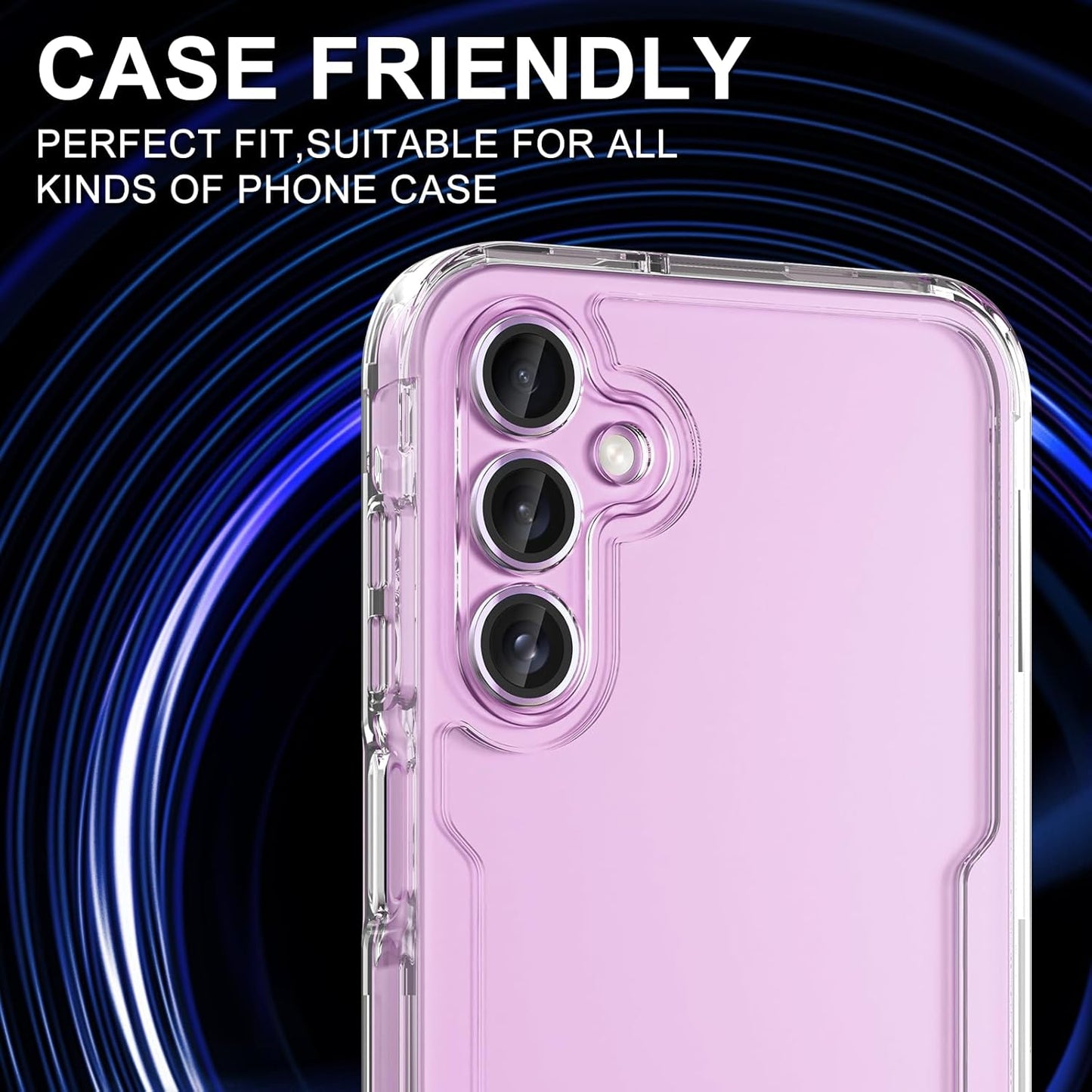 for Samsung Galaxy A35 5G Camera Lens Protector, Individual Metal Ring Tempered Glass Lens Cover, [Strong Adsorption] Scratch Resistant Ultra-Thin HD Clear Lens Cover, 1 Set-Purple