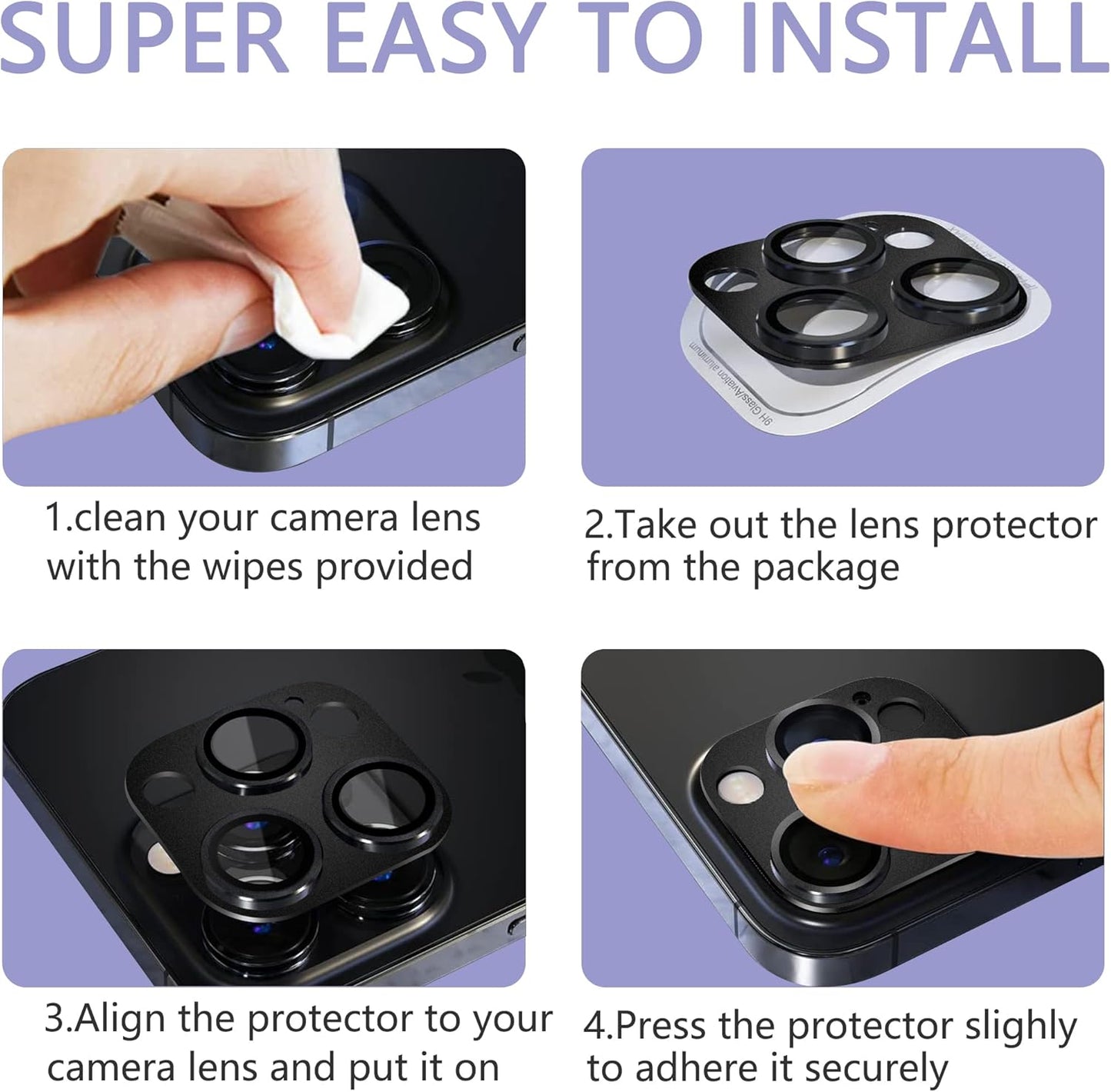 2 Pack Camera Lens Protector for iPhone 16 Pro/iPhone 16 Pro Max,[Not Easy to Breakn ] AR Tempered Glass Strong Adsorption Metal Camera Cover Screen-Titanium Grey