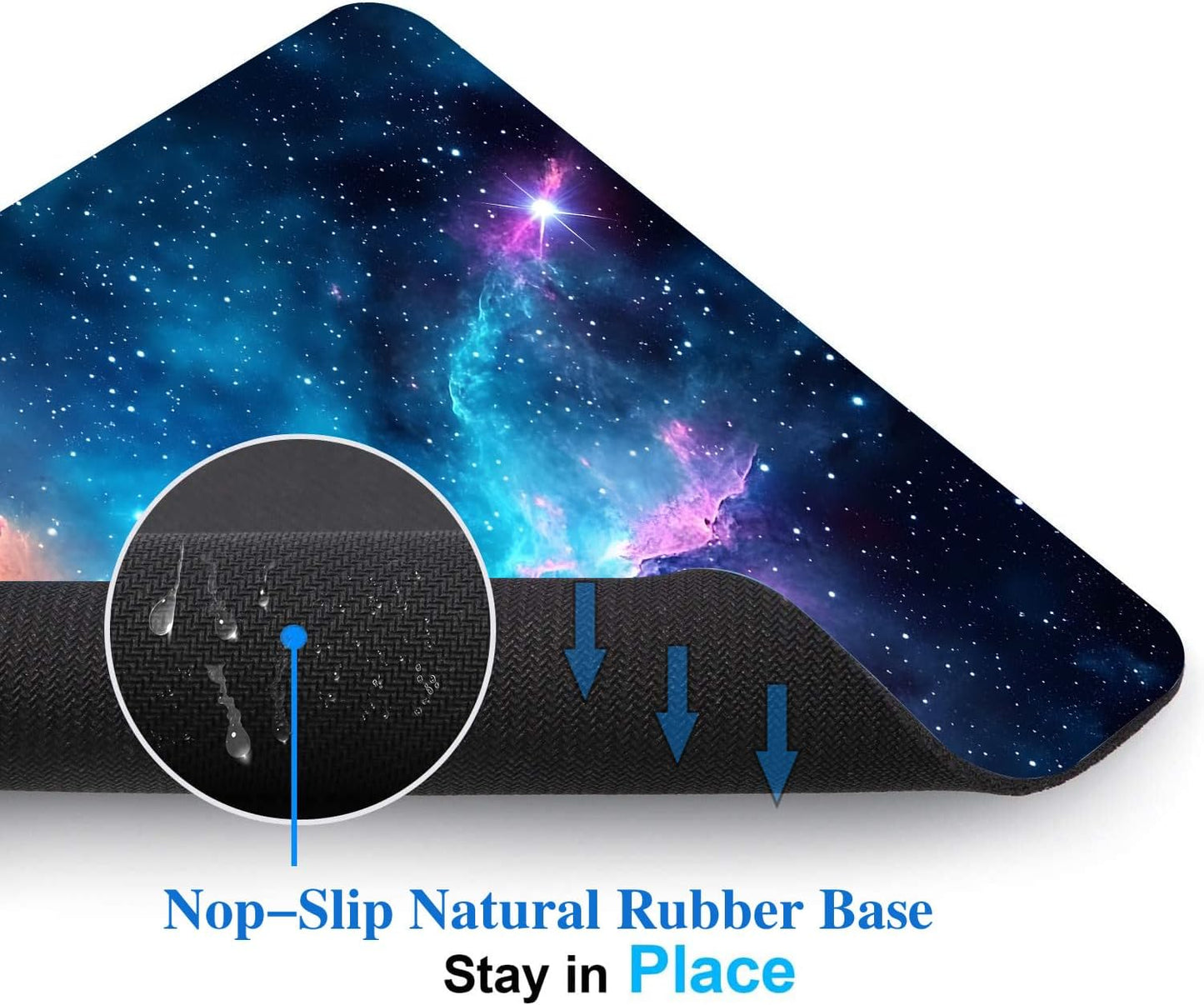 Blue Galaxy Space Mouse Pads for Desk, Portable Wireless Computer Mouse pad Small Design with Women, Non-Slip Rubber Base Laptop Mousepad 9.5" x 7.9" Smooth Surface for Office & Travel