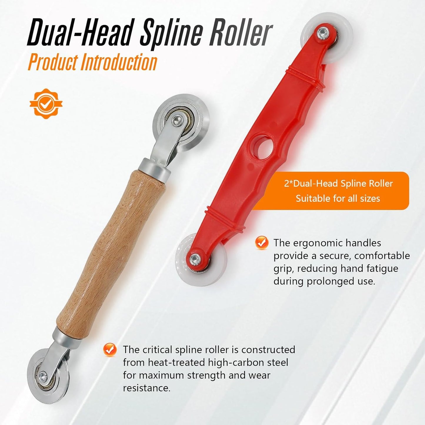 Screen Repair Tools, 6 in 1 Window Screen Installation Kit Include Screen Roller Spline Roller Tool, Spline Removing Hook, Rubber Strip Shovel for Installing and Replacing Window Patio Sliding Door