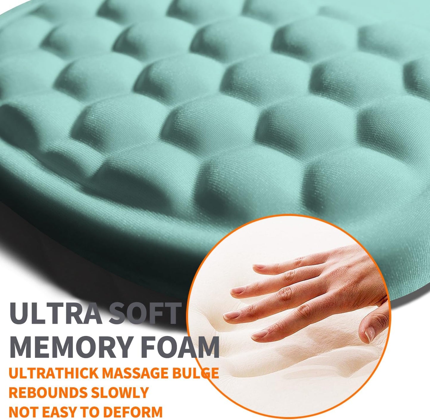 Ergonomic Joint Wrist Support Mouse Pad with Memory Foam Cushion Massage Bump, Carpal Tunnel Pain Relief Mousepad Slope Design for Wrist Rest, 11.8x7.9 in, LightBlue