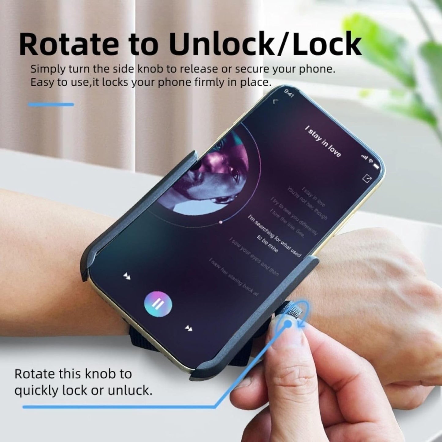 2-in-1 Wrist & Arm Phone Holder for Running/Cycling – 360° Swivel, Fits iPhone/Samsung 4.0-7.0 Inch Smartphones