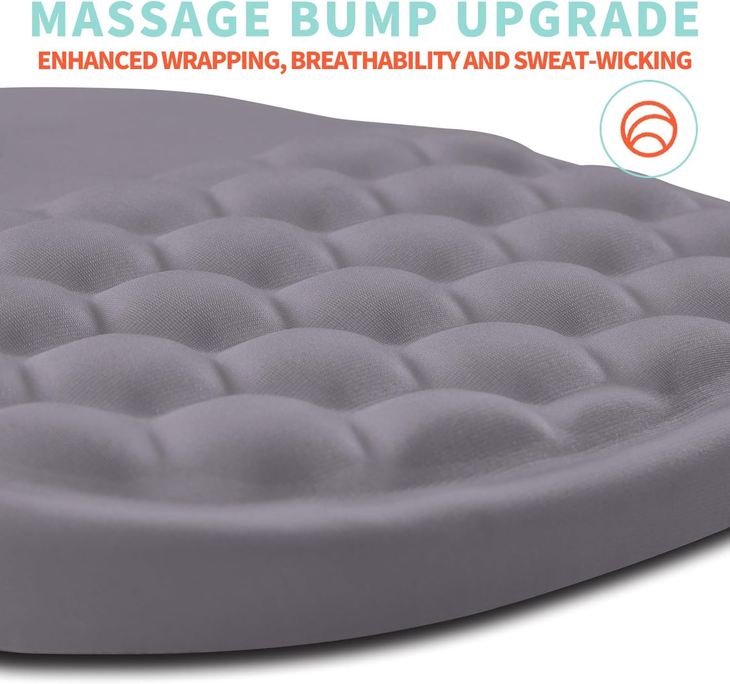 Ergonomic Mouse Pad Wrist Support with Memory Foam Massage Bulge, Carpal Tunnel Pain Relief Mousepad Wrist Rest for Mouse(12x8 inch, Silver Gray Light Purple)