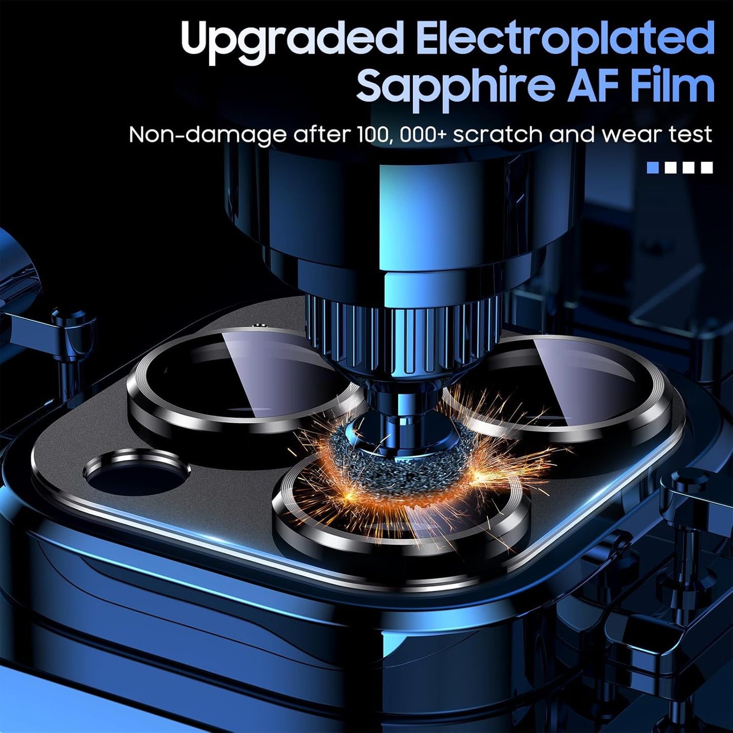 Uyiton for iPhone 13 Pro/iPhone 13 Pro Max Camera Lens Protector, [Strong Adsorption] [Drop Protection] Metal Ring Tempered Glass Rear Camera Screen Cover - Graphite