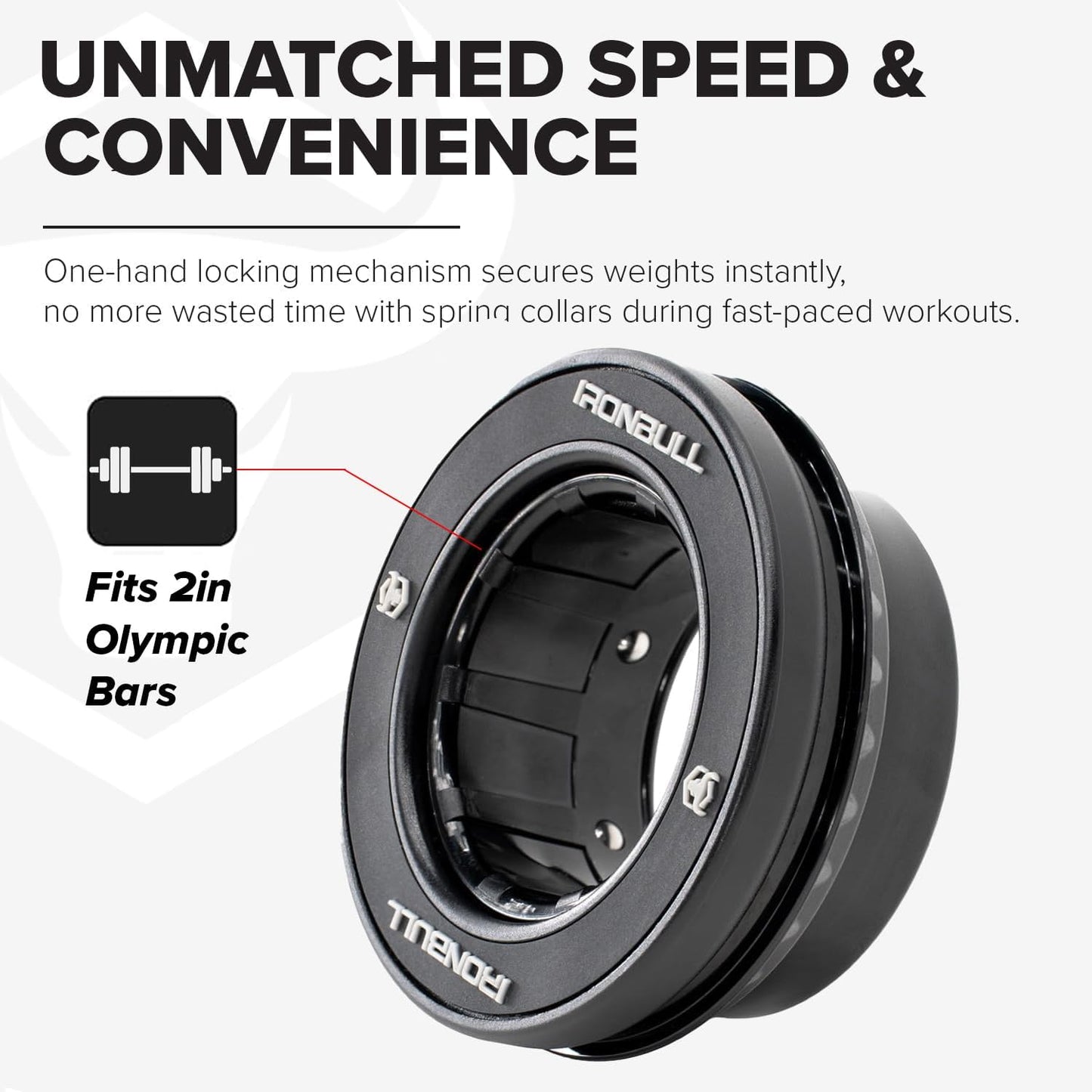 RapidGrip™ Barbell Collars – Automatic Locking Barbell Clamps for Olympic Weight Bars – Heavy Duty Barbell Clips for Gym, Weightlifting, Powerlifting & Cross Training – Quick Release, No Slip