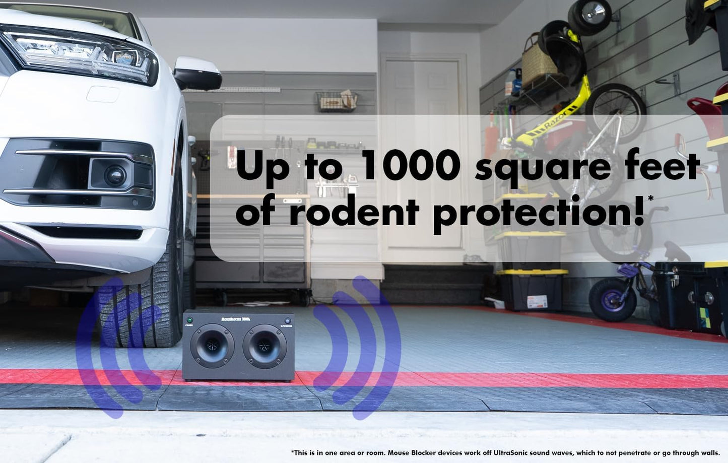 1000x Powerful Plug-in Ultrasonic Mouse and Rodent Deterrent for Buildings, Garages, Attics and More. Works with All Rodents. Ultrasonic Rodent Repeller, Band