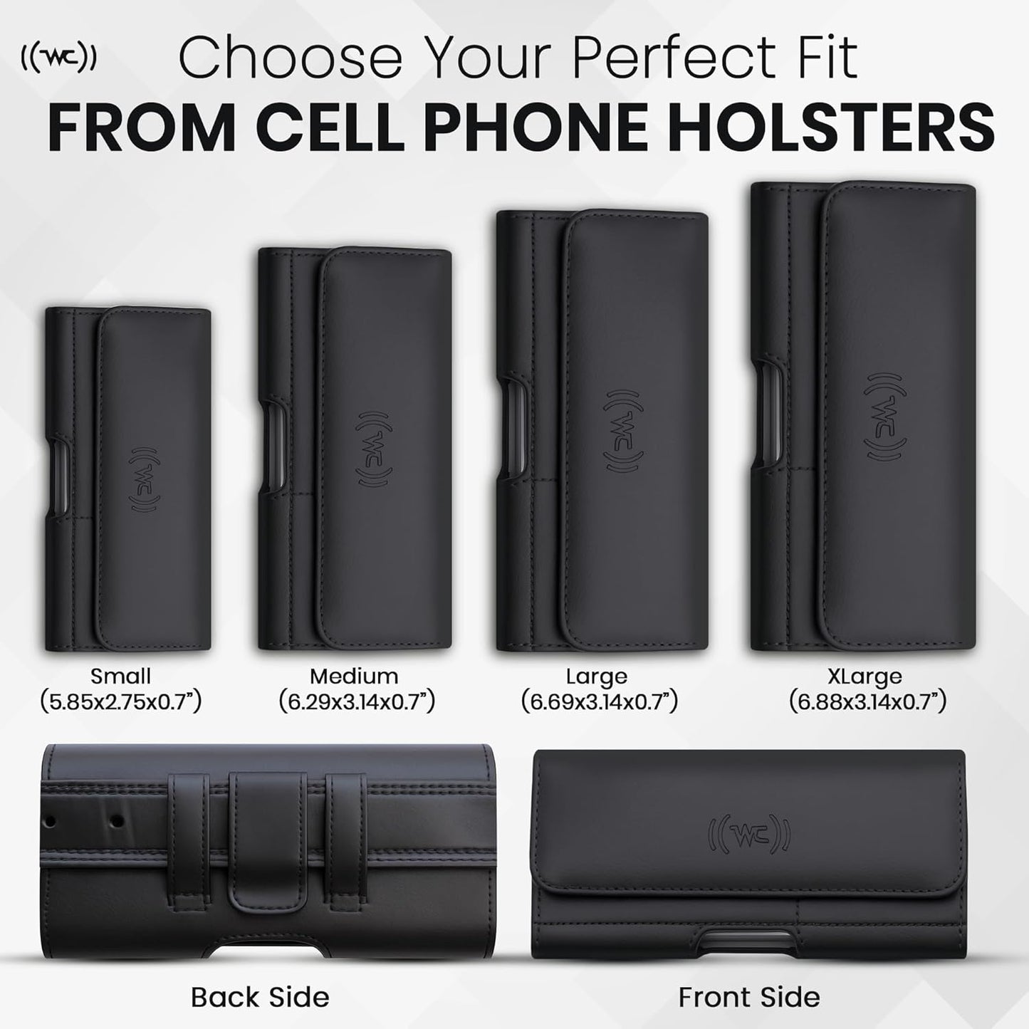 Phone Holster for Men with Credit Card Slot, Cell Phone Case, Fits iPhone 17/17 Pro 16/16 Pro 16e 15/15 Pro 14/14 Pro 13/13 Pro 12/12 Pro 11 XR– Belt Clip Carrying Phone Pouch Holder