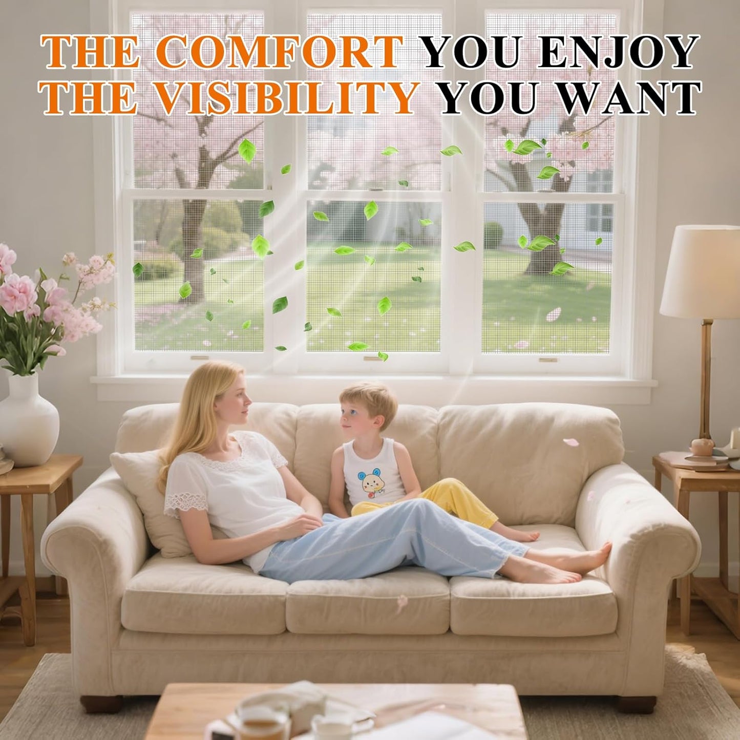 MAGZO Window&Door Screen Replacement Kit, 86" W x 196" L, with Retainer Spline(Total 65.6 FT) and Press-Fit Roller Tool, Polyester Scratch-Proof, Adjustable Mesh for Windows&Doors&DIY Projects, Grey