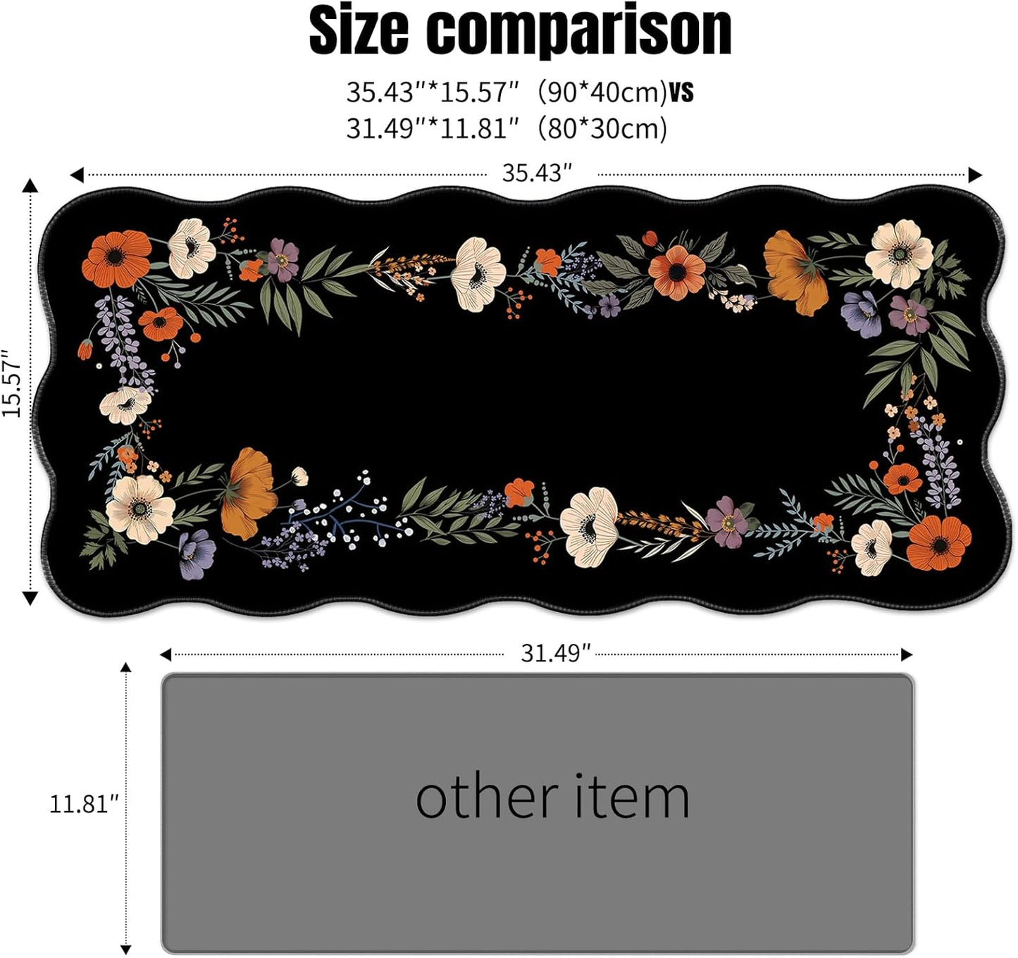 Galdas Gaming Mouse Pad XXL XL Large Long Extended Big Mousepad Non-Slip Rubber Keyboard Mouse Pad with Stitched Edges for Laptop Home Office (35.43x15.75x0.08 Inch)