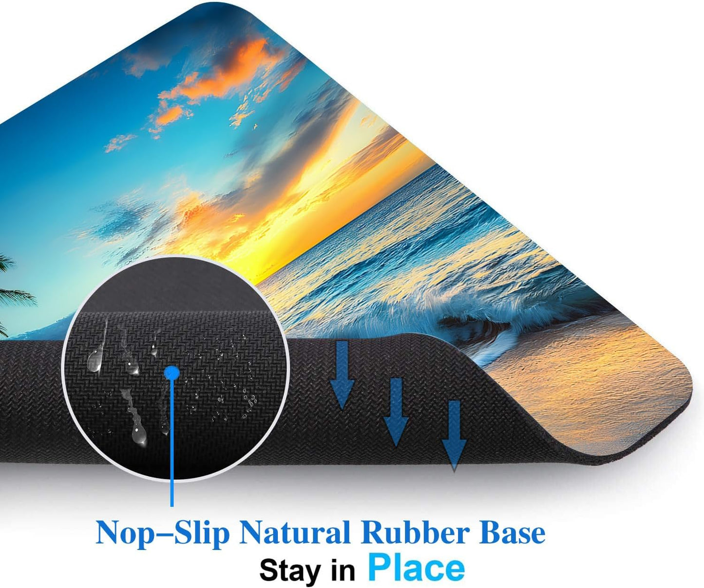 Sunset Beach Mouse Pads for Desk, Portable Wireless Computer Mouse pad Small Design with Women, Non-Slip Rubber Base Laptop Mousepad 9.5" x 7.9" Smooth Surface for Office & Travel