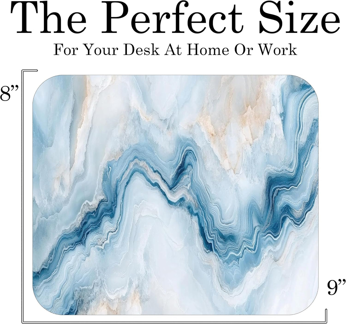 Decorative Colorful Mouse Pad Mat Mousepad for Desk Computer Laptop PC Gaming Home or Office Gift (Blue Agate MP29)