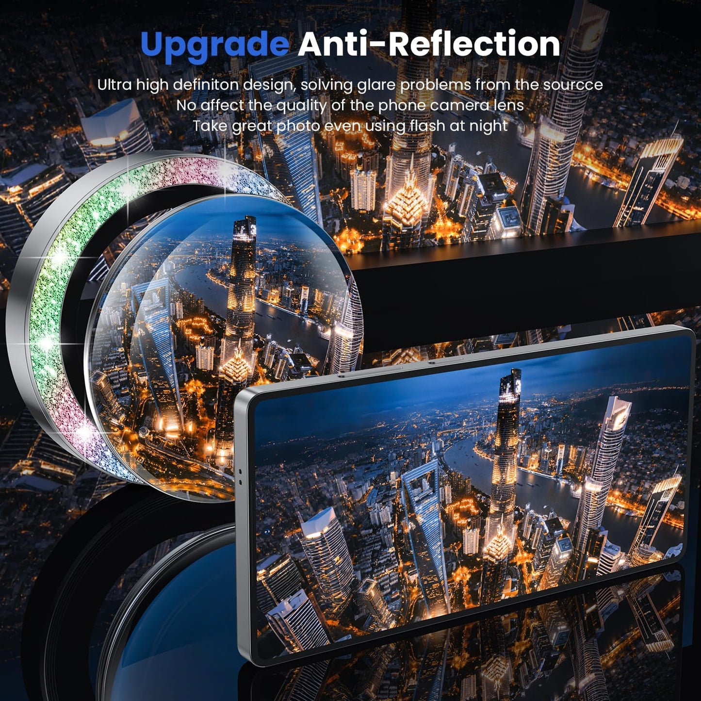 WSKEN for Samsung Galaxy S25 Ultra Camera Lens Protector - Ultra Thin Case Friendly, 9H Shatterproof Tempered Glass with Aluminum Metal Circle Camera Screen Protector Cover Accessories, Glitter Color