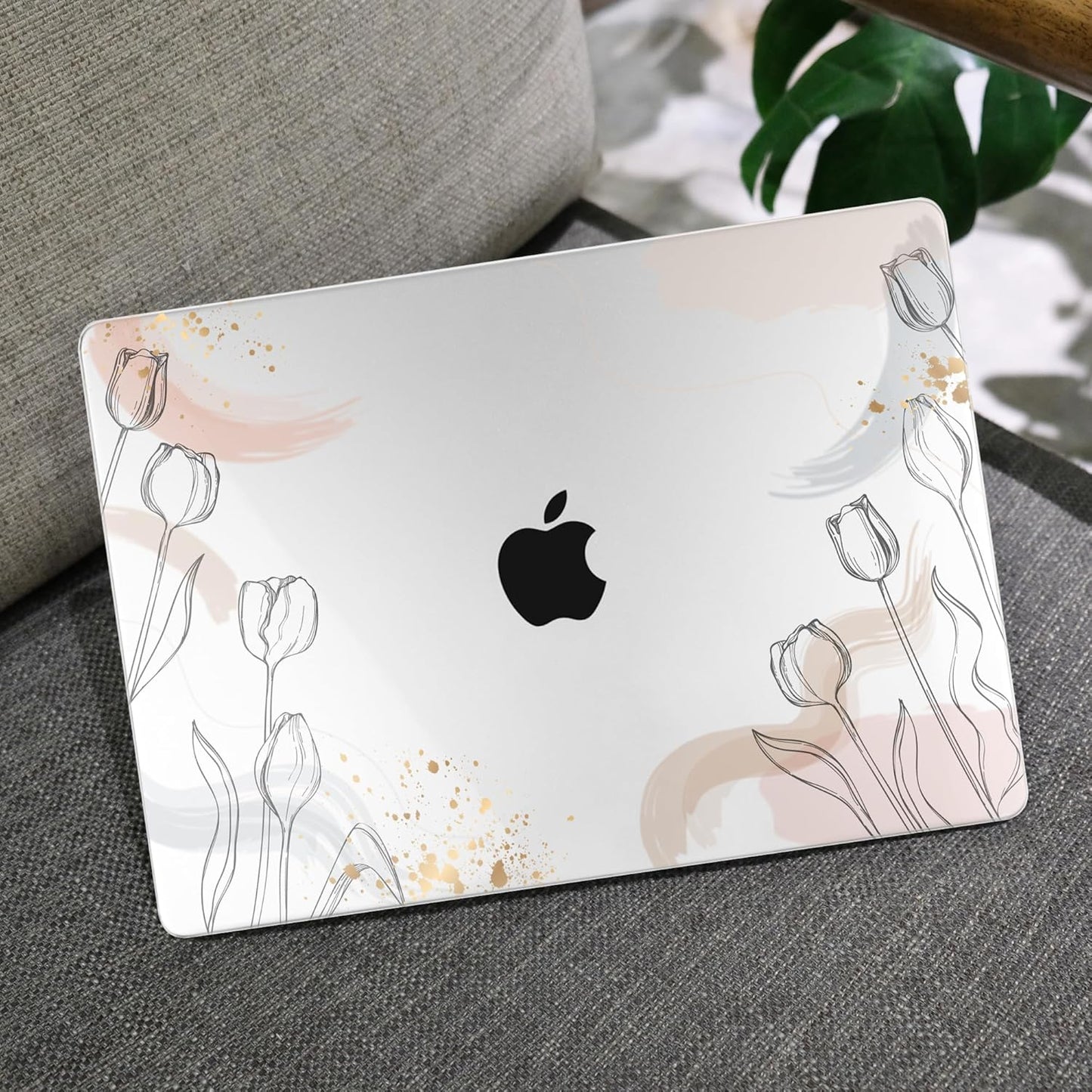 MEEgoodo Case for MacBook Air M4/M3/M2 13.6 inch 2025 2024 2022, Fit Model A3240 A3113 A2681, Compatible with MacBook Air 13 inch,Laptop Hard Shell Case with Keyboard Cover,Engraving Hand Drawn Floral