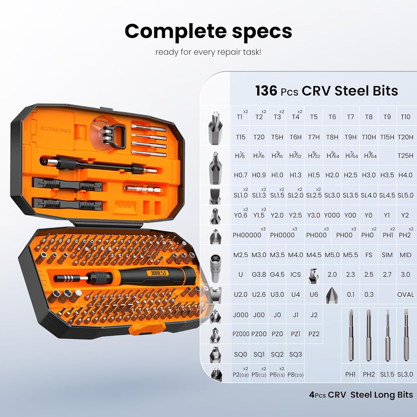 JOREST 152 in 1 Precision Screwdriver Set, Tool Gifts for Men, Magnetic Tool Kit with Torx Triwing Bits, Repair for Electronics,Macbook, Laptop, PC, RC, PS5, iphone,Jewelers, XBOX, Glasses