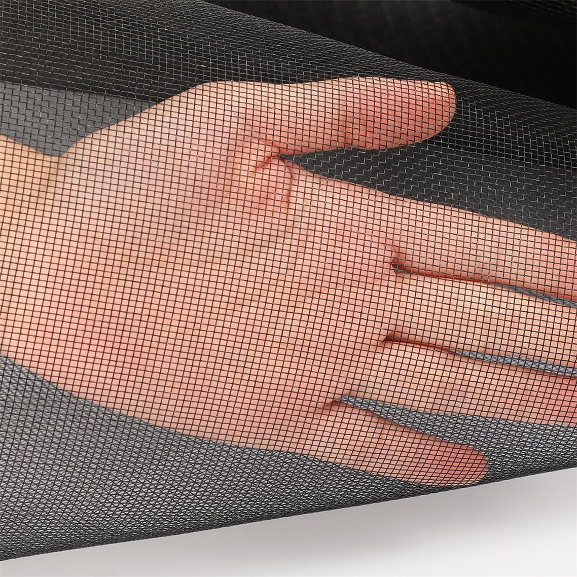 Window Screens Replacement Kit 47"x118" Adjustable Screen Mesh Easy DIY Project with Rolling Tool Spline for Sliding Doors Patio, Black
