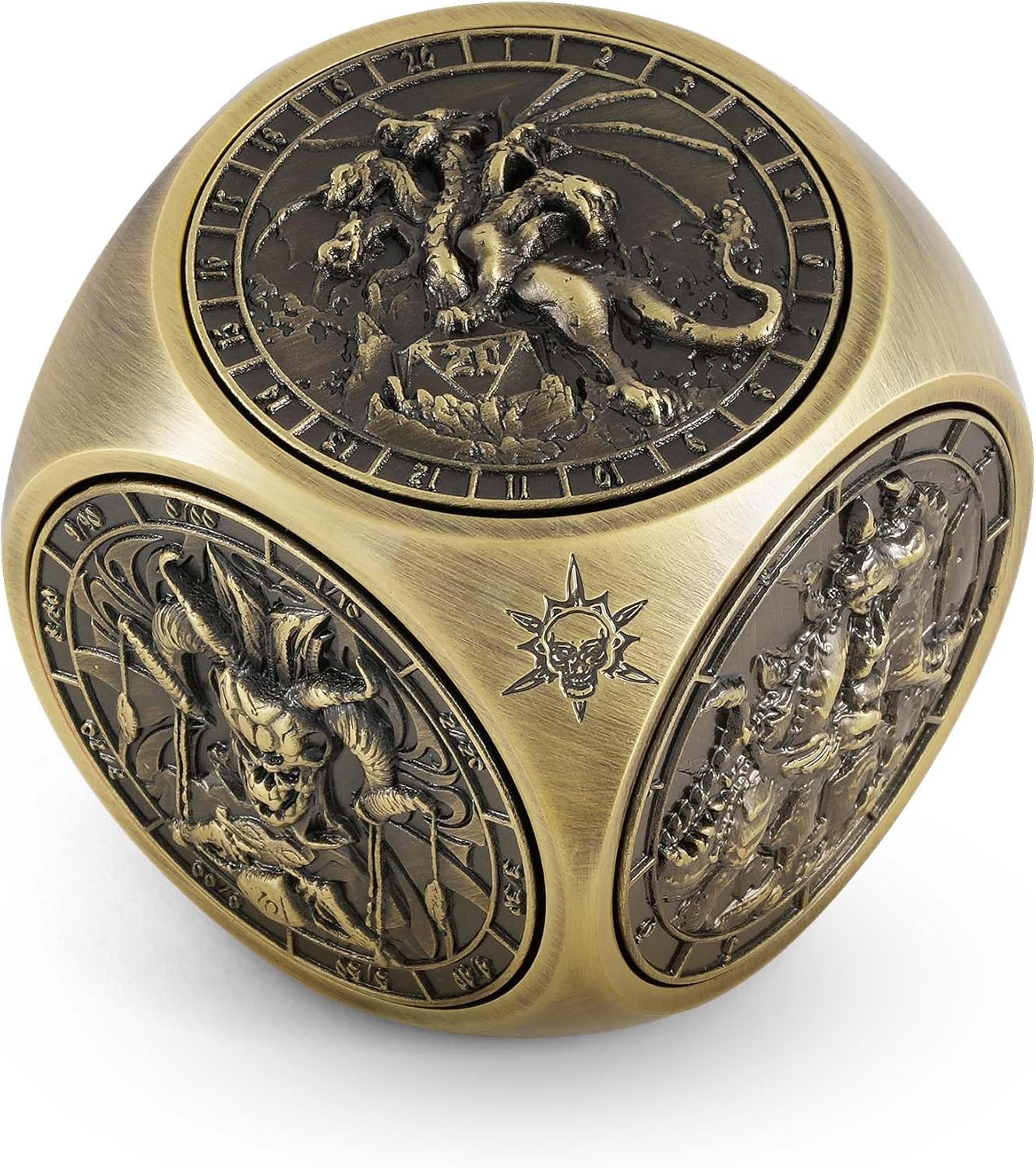 Kabinka Spinner Dice for 7 in 1 DND Dice Set, Unique Metal Dice for Dungeons and Dragons RPG Role Playing Gaming (Bronze)