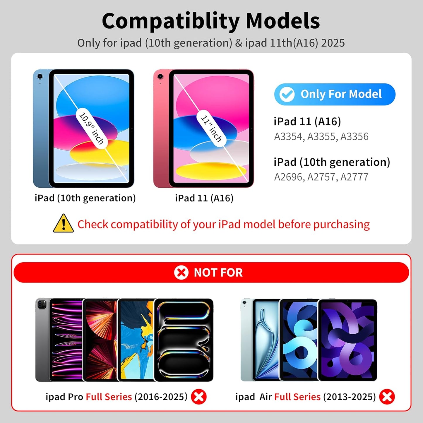 Keyboard Case for iPad 11th (A16, 2025) and iPad 10th Generation (10.9" 2022), Magic Keyboard for ipad 10th Generation with Multi-Touch Trackpad, Floating Cantilever Stand, Backlit Keys (Black)