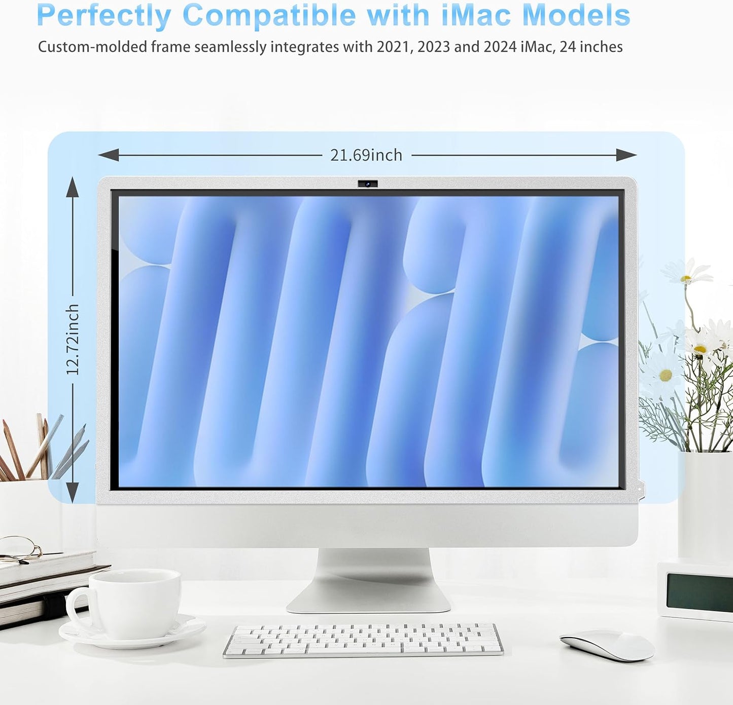 Keenhot Trackpad Touchscreen Frame for iMac, High-Precision Touchpad Support Multi-Gesture, Ultra Slim Touch Screen Activator for 24-inch iMac M1, M3, M4(Stylus Pen Included)