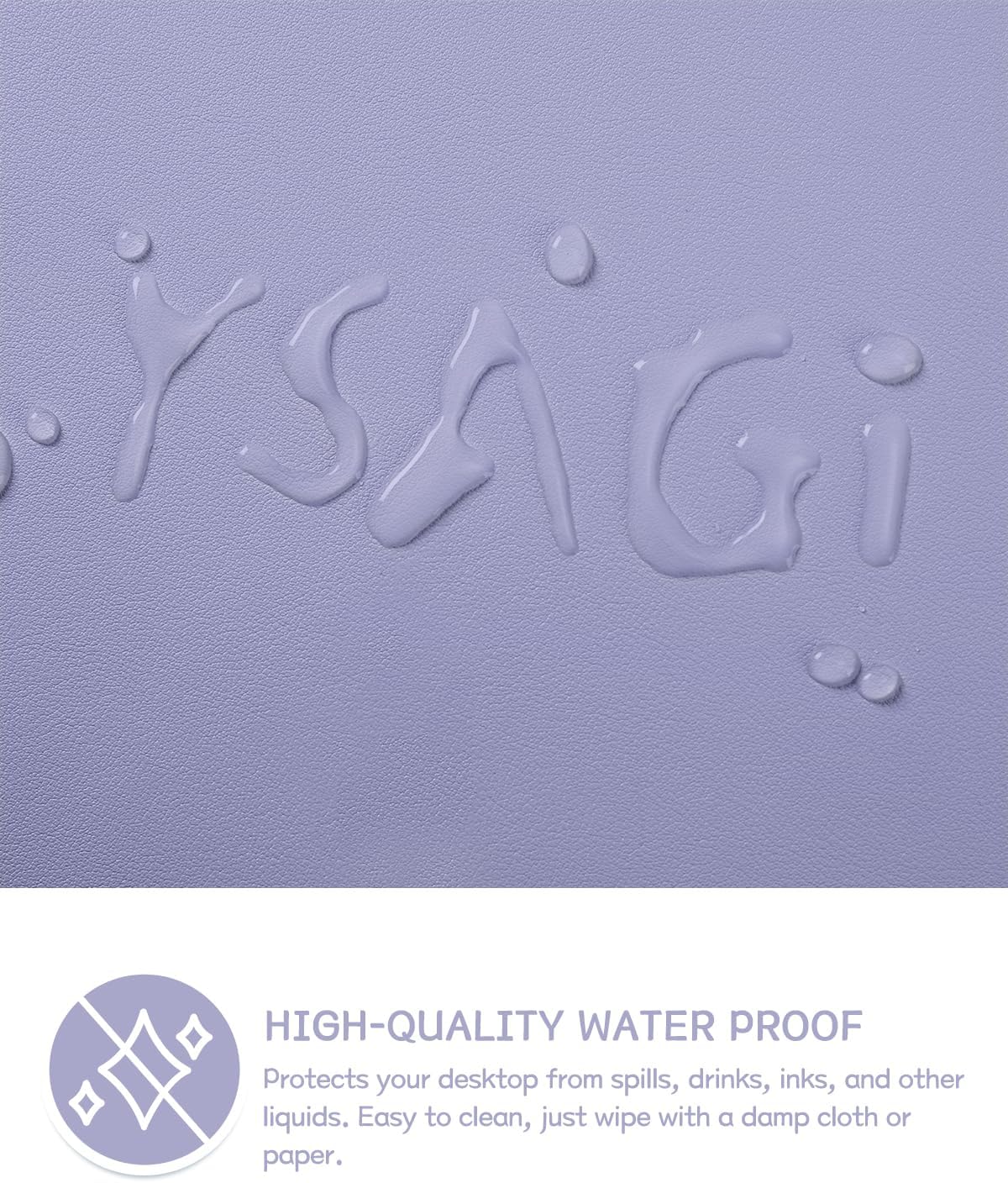 YSAGi Non-Slip Leather Desk Pad, Waterproof Laptop Computer Desk Keyboard Mat, Table Protector Blotter Mat, Large Mouse Pad for Office/Work/Home/Decor(Lavender, 31.5" x 15.7")
