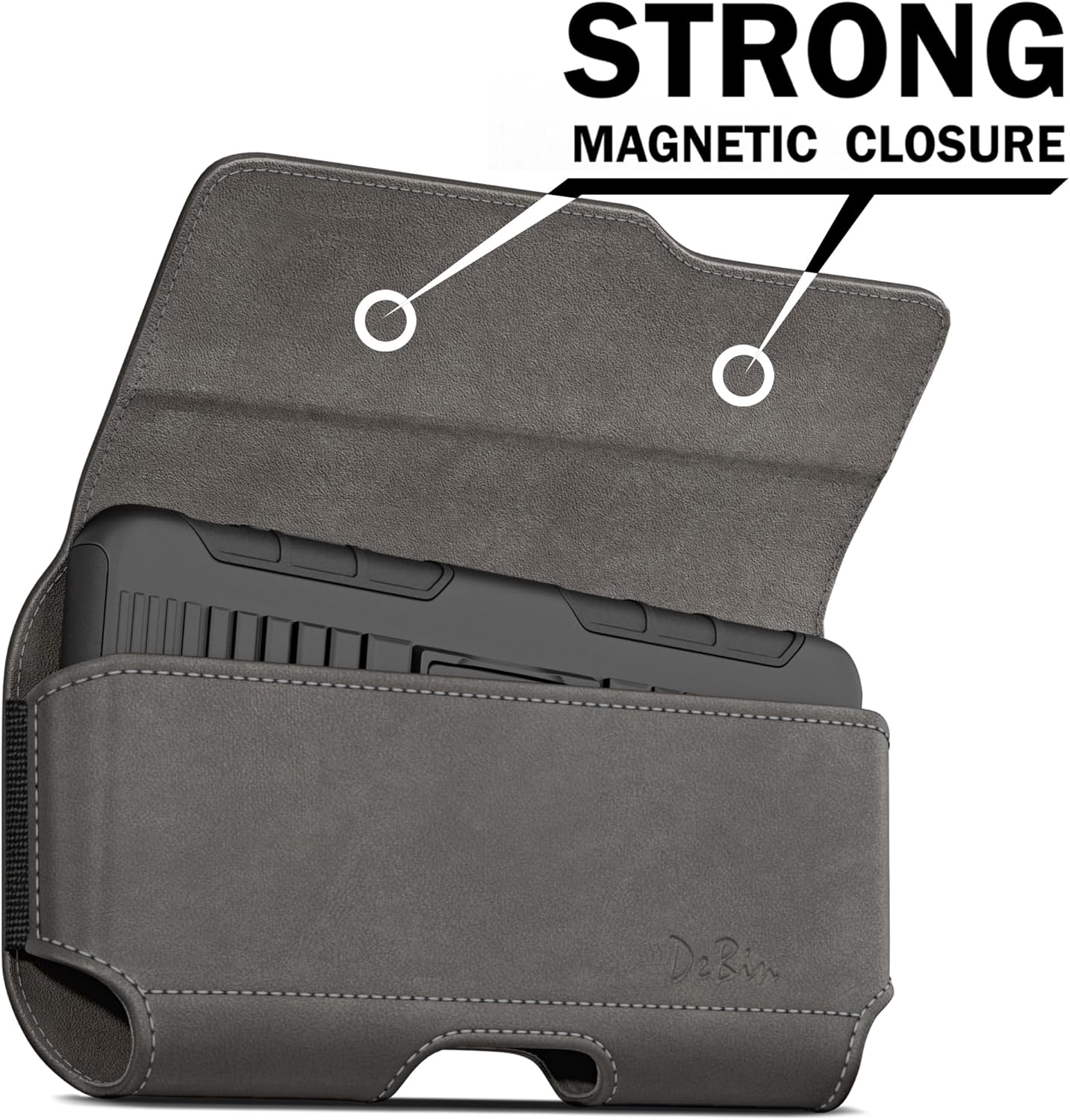 DeBin Holster for Samsung Galaxy Ultra Models s25 s24 s23 s22 s21, Note 20, A13, A32, A02s A03s, A12 A11 A71 A13 Cell Phone Belt Holder Clip Case Pouch Cover (Fits Protective Case on) Pewter