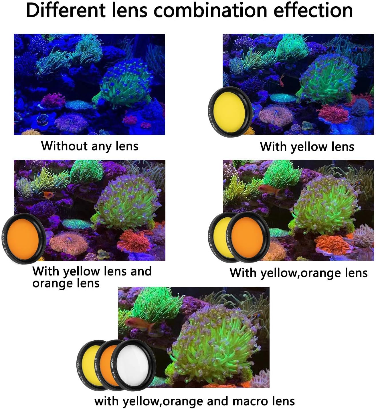 Reef Coral Lens Phone Kits for Phone 7 Lenses Kit 1 Dust Shield Case 2 Lens Clips