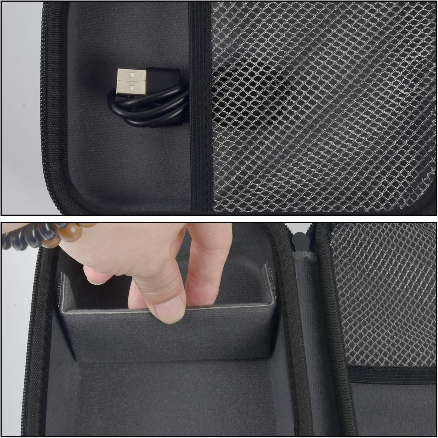 Case Compatible with Phomemo M110 Label Maker - Portable Mini Bluetooth Thermal Label Maker Carrying Storage Bag for Printer Labels, USB Cable and Accessories Black (Box Only)-Grey