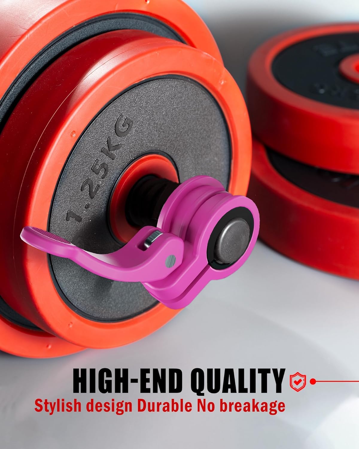 Narrow Barbell Clips 2.5cm Width for Olympic Bars, 0.9-1.18inch Adjustable Weight Clamps, Quick Release Locking Collars for Weightlifting