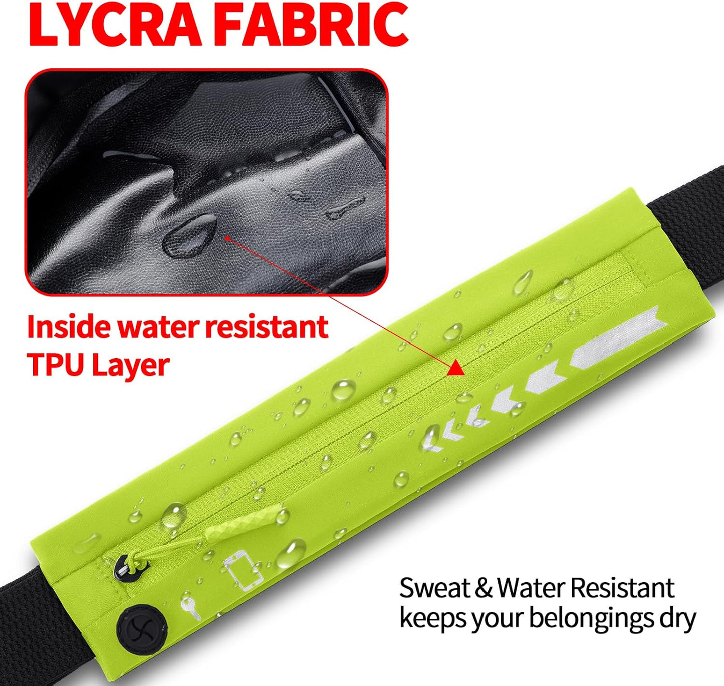 USHAKE Slim Running Belt for Women Men-Runners Phone Holder Fanny Pack, Adjustable, Bounce Free Waist Pouch bag for Workout, Money Belt, Run Gear Accessories Yellow