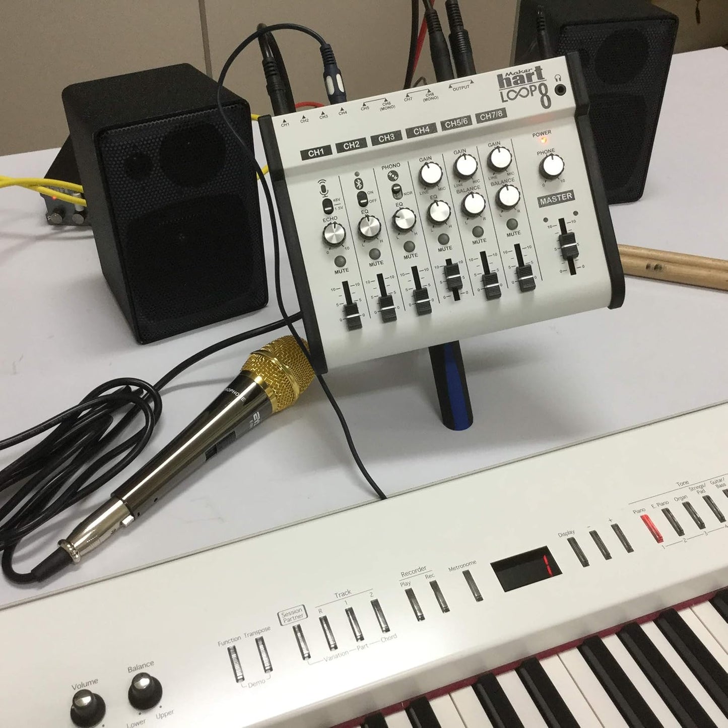 Maker hart Loop Mixer 8 3.5mm/6.3mm JACK/Bluetooth/Phono EQ Pre-amplify/microphone Compatibility/audio mixer