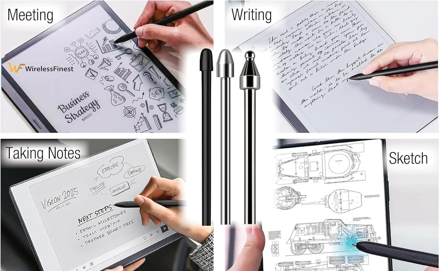 Soft Metal Nibs Tips Replacement For Samsung Galaxy Tab S10 Ultra Spen S9 S8 S7 S10+ S9+ S8+ Tab S9 Ultra S6 Lite S24 S23 S22 Ultra Note 9 Note 8 S Pen King Write + Tool, 10Pcs Standard + 2 Pcs Metal