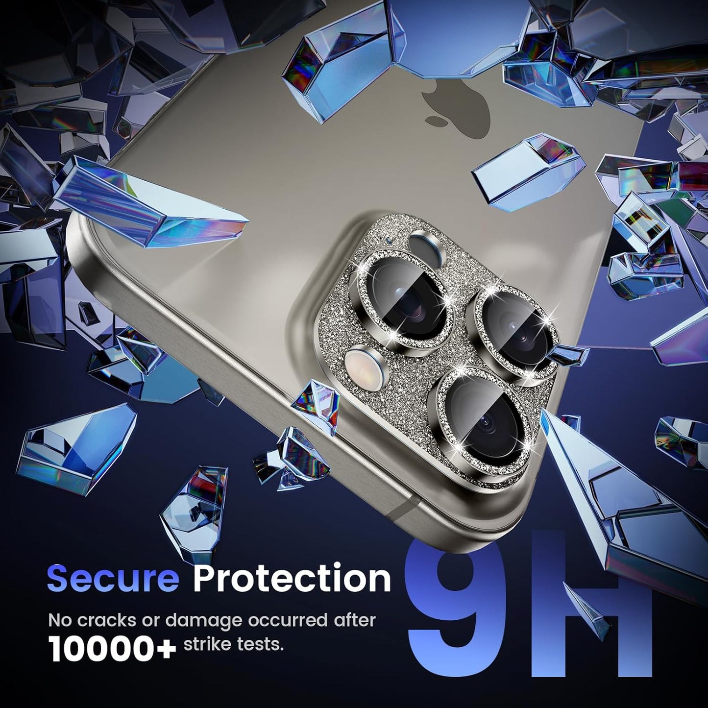 Tensea for iPhone 16 Pro/iPhone 16 Pro Max/iPhone 15 Pro/iPhone 15 Pro Max Camera Lens Protector, Metal Aluminum Alloy Tempered Glass Cover Camera Screen Protector Accessories, Case Friendly