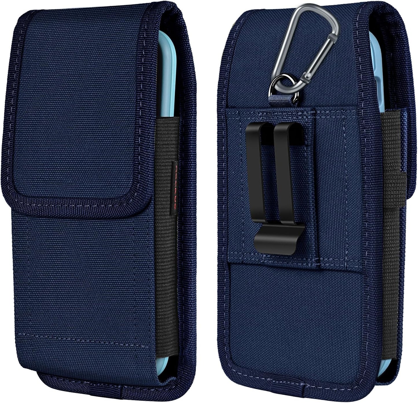 Phone Holster for Belt with Metal Clip and Magnetic Closure Compatible with iPhone 16/15/14/13/12 Pro and Non-Pro, Galaxy S25 S24 S23 S22 for Everyday Protection, M-Blue