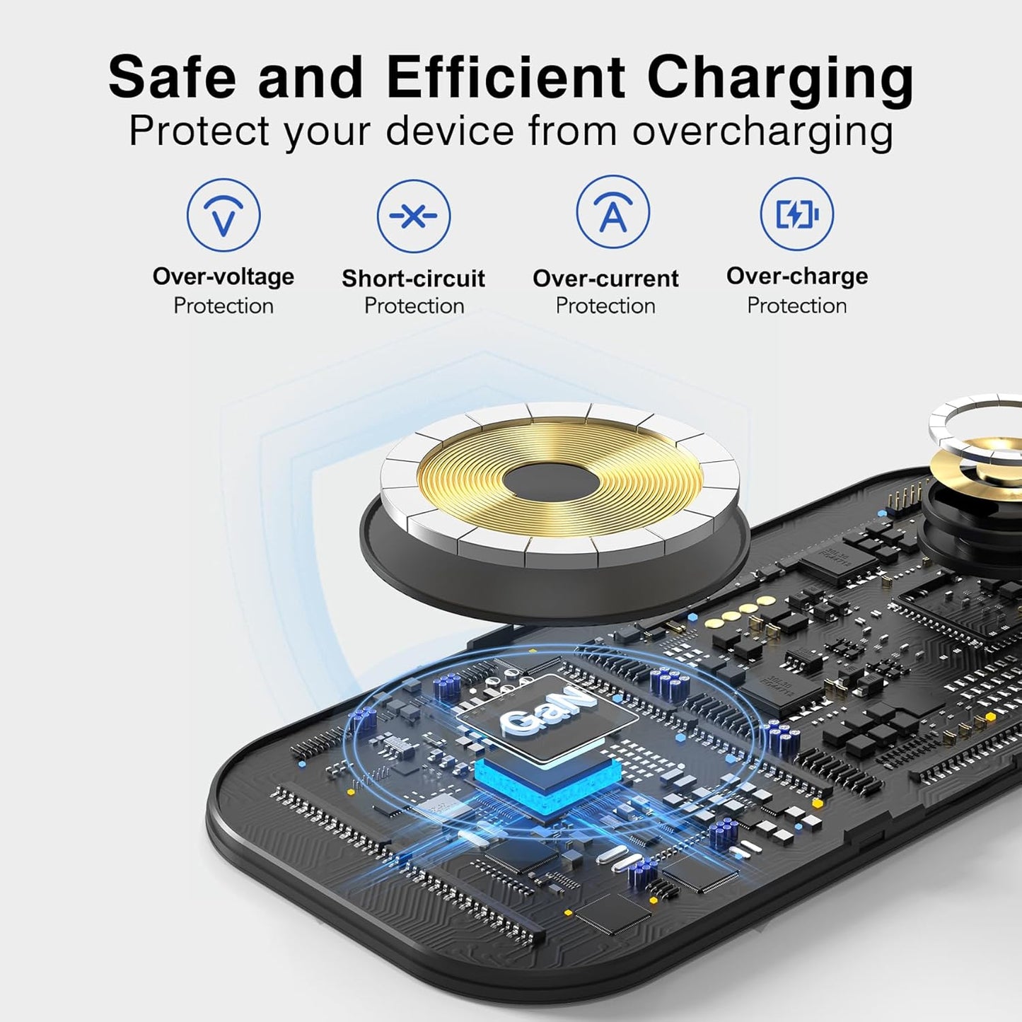 Magnetic Wireless Charging Station,2 in 1 Travel Fast Wireless Charger for iPhone 16/15/14/13/12 Series, Magnetic Qi Certified Charger Dock Stand for AirPods & Apple Watch Series