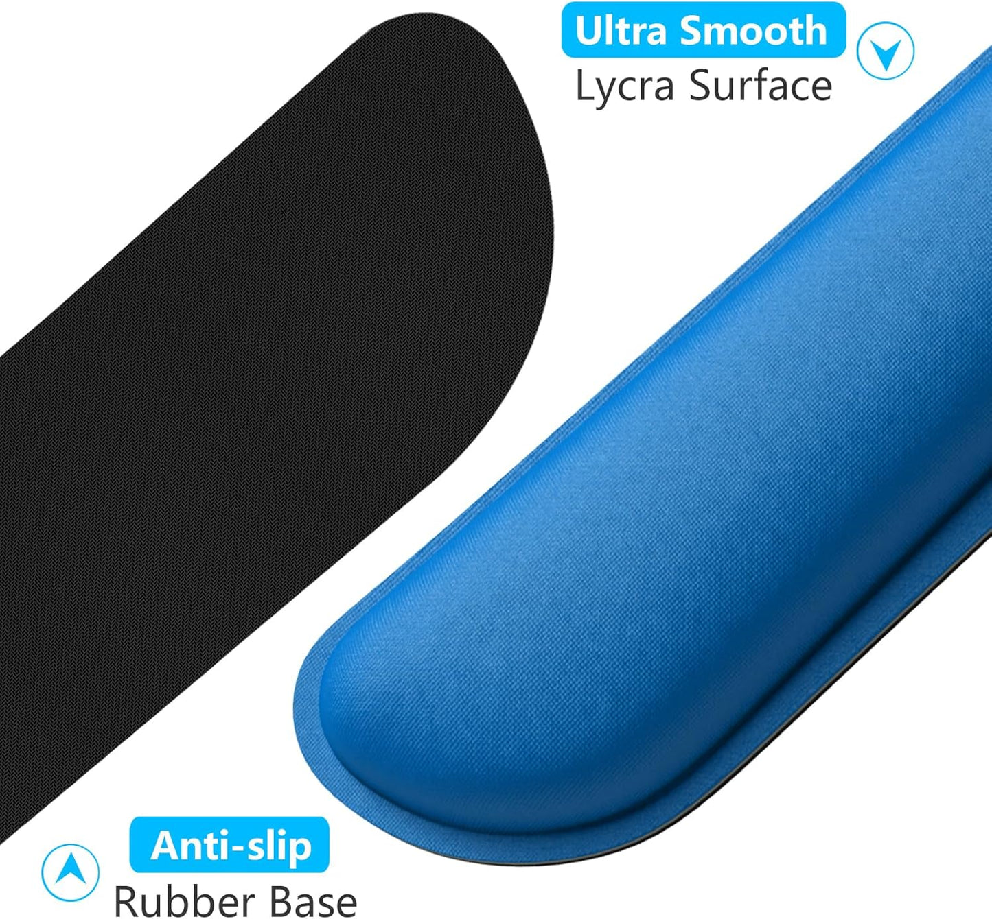 Dapesuom Enlarge Keyboard Wrist Rest, Memory Foam Wrist Cushion for Desk Mats Support, Cute Typing Pain Relief Keyboard Mouse Pad Rests Set with Non-Slip Base for Gaming Laptop Office, Dark Blue