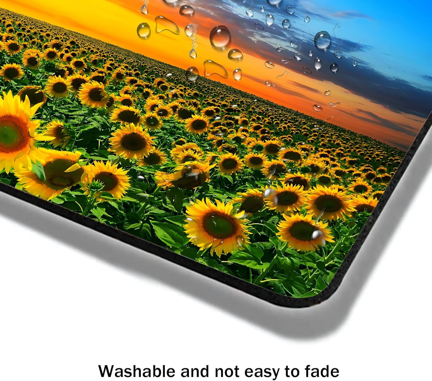 Mouse Pad, Beautiful Sunset Sunflower Mouse Pads for Desk, 9.5" x 7.9" Non-Slip Rubber Base Computer Mousepad with Women, Portable Square Design for Wireless Mouse and Pad Laptop Office & Travel
