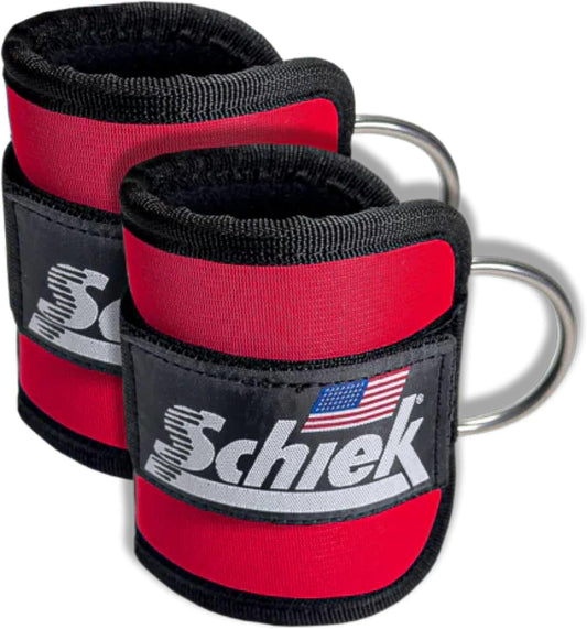 Schiek Sports 1707 Ankle Cuffs - Ideal for Glute Kickbacks and Cable Machine Workouts - Durable and Built To Last