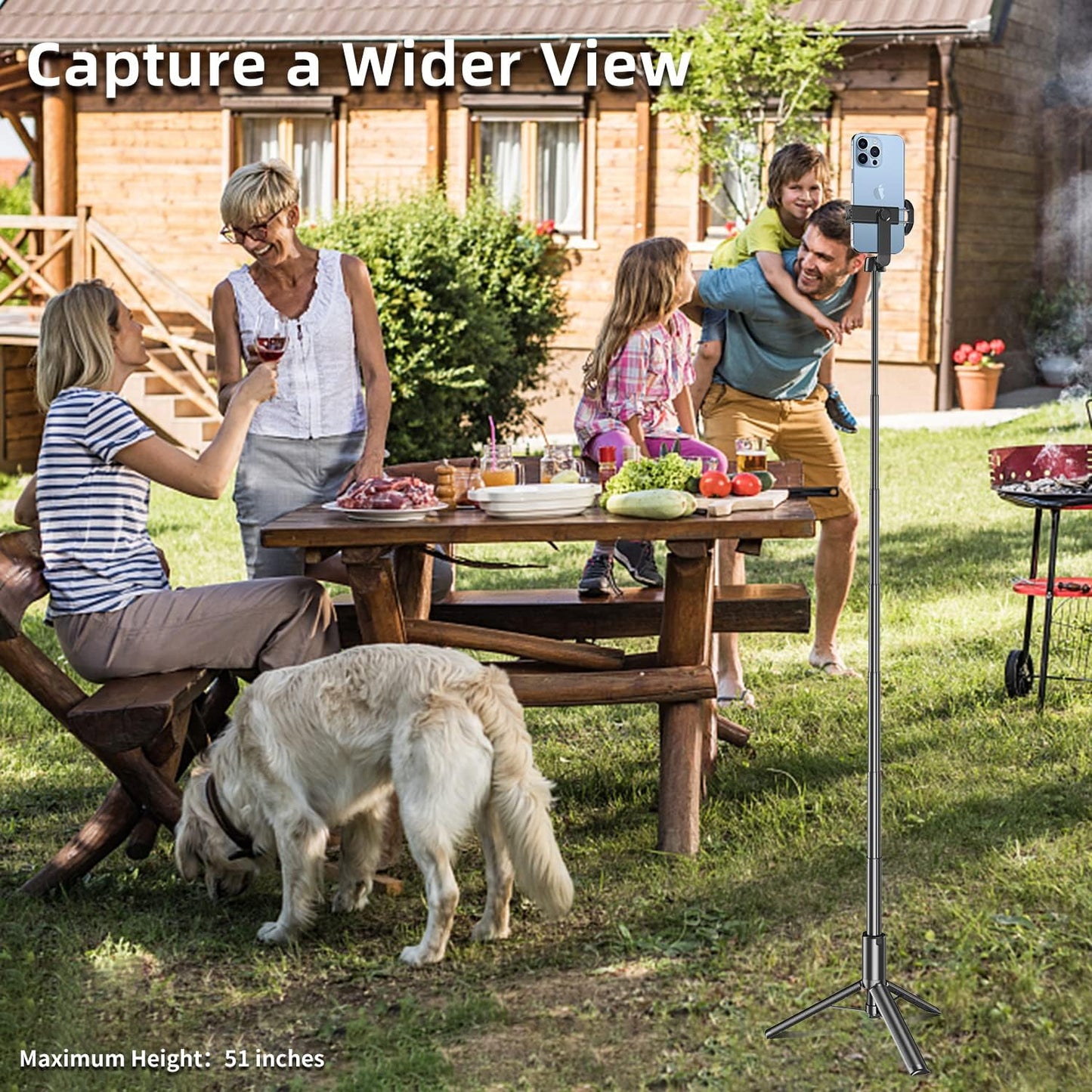 Selfie Stick Tripod for iPhone, Cell Phone Stand for Recording with Wireless Remote, Lightweight Tripod Stand for iPhone 13/12/12 Pro/12 Pro Max/11/11 Pro/X/XR/XS/8/7/6S,Android Samsung Smartphone