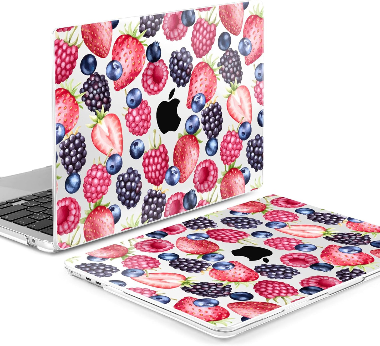 MEEgoodo Case for M4/M3/M2 MacBook Air 13.6 inch Case 2025 2024 2022, Fit Model A3240/A3113/A2681, Laptop Hard Shell with Keyboard Cover Compatible with MacBook Air 13 inch, Fresh Berries Pattern