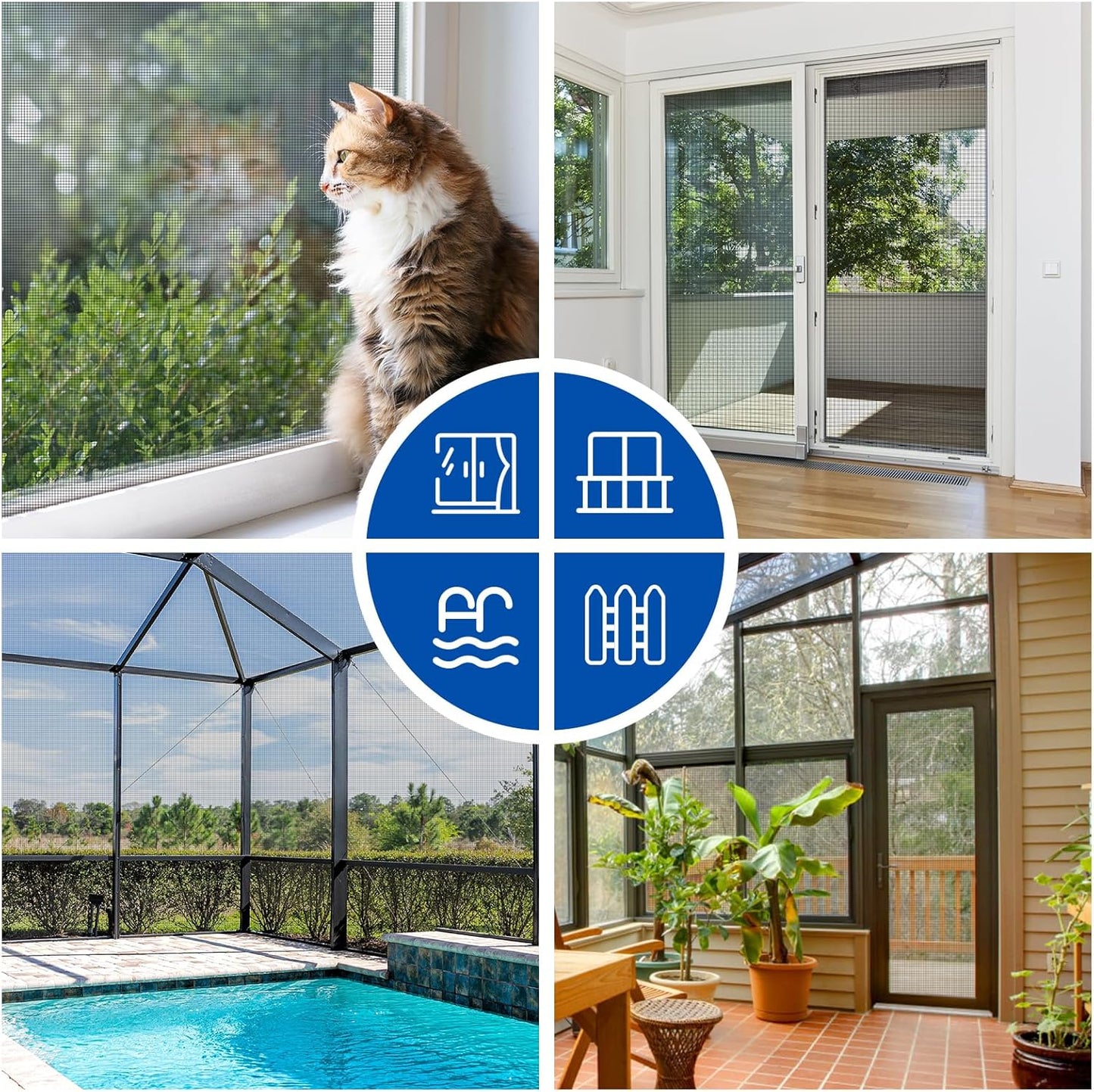 MAGZO High Density Window Screen Replacement Mesh Roll, 37.4in × 16.4ft High Definition Siftproof 32x28 Mesh Screen for Porch Doors Repair Kit, Ideal for Patio Windows, Sliding & DIY Projects