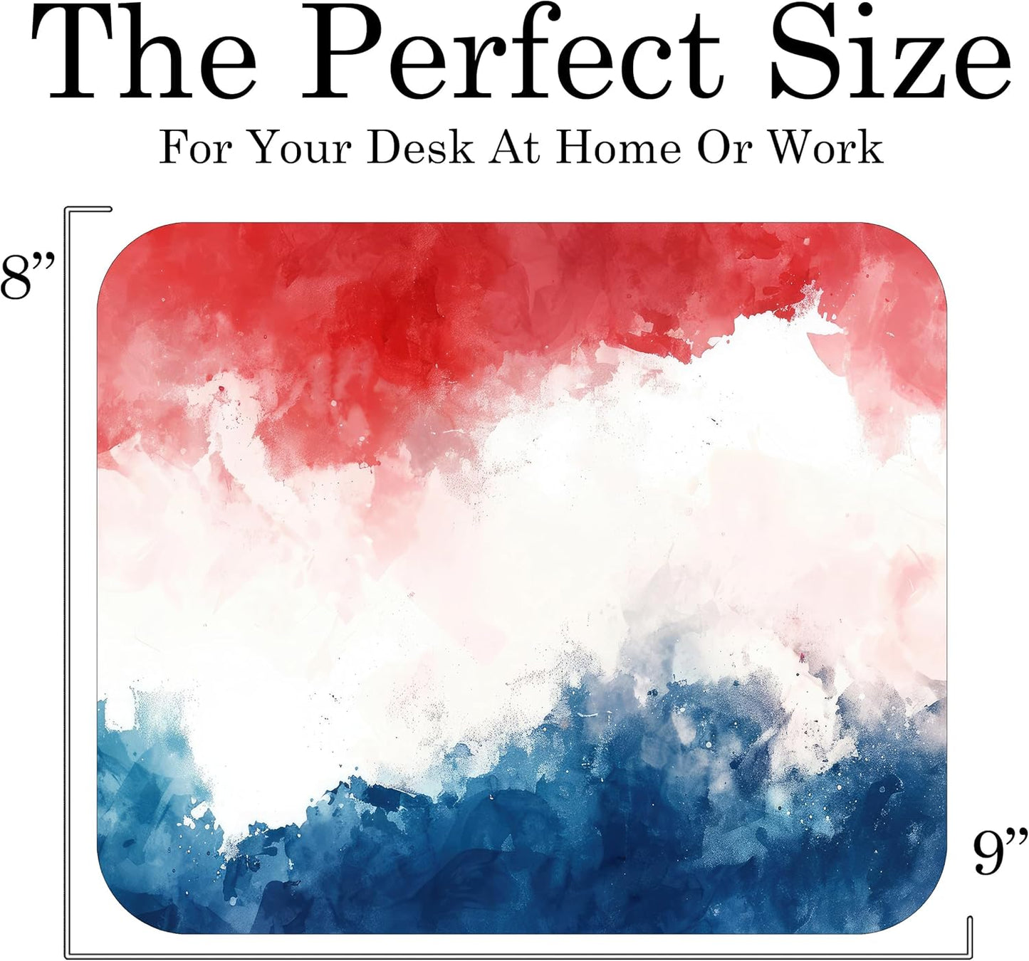 Decorative Colorful Mouse Pad Mat Mousepad for Desk Computer Laptop PC Gaming Home or Office Gift (Red White Blue MP53)